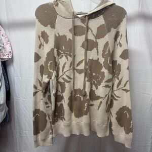 Annie Beige and Brown Floral Sweater